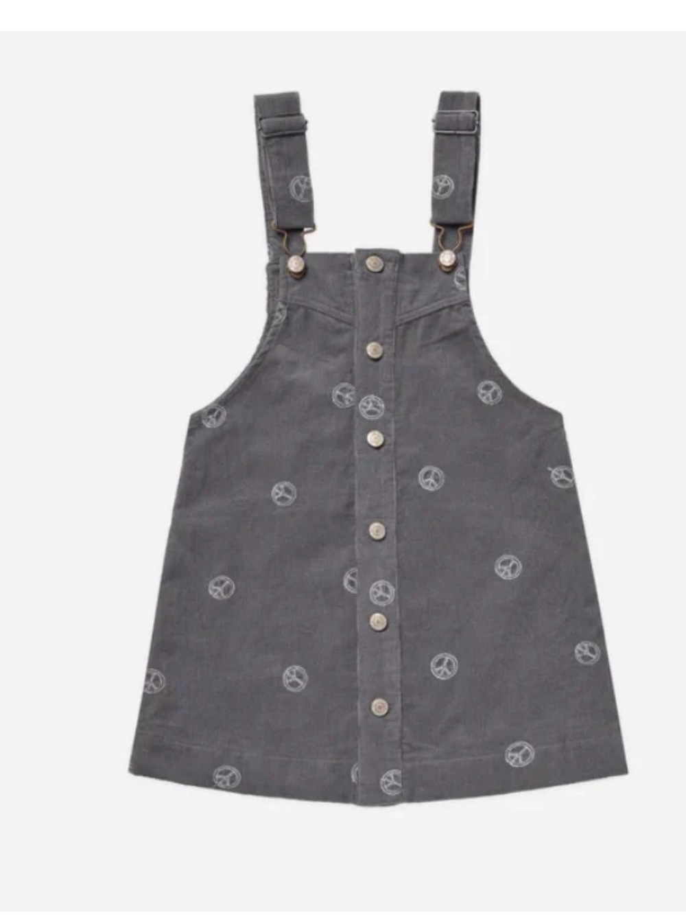 Rylee and Cru Peace Sign Corduroy Overall Dress size 2-3 NWT